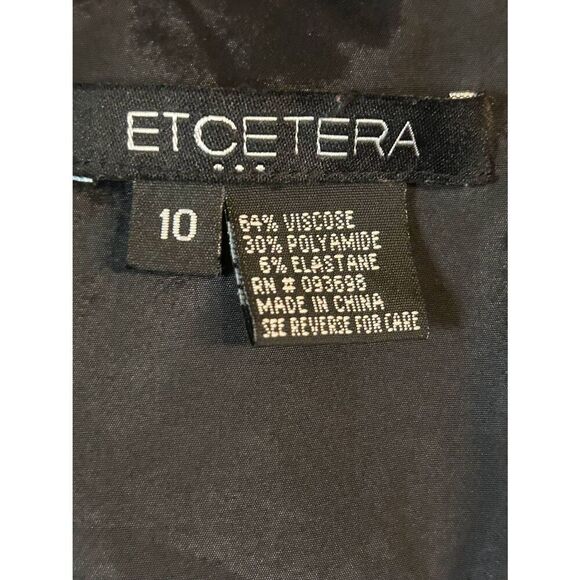 Etcetera Womens Moto Jacket Black Zip Pockets Snap Collar Size 10 (5359) - Picture 5 of 6